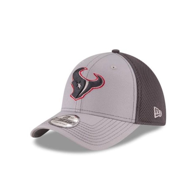 Grey Houston Texans Hat - New Era NFL Grayed Out 39THIRTY Stretch Fit Caps USA7851230